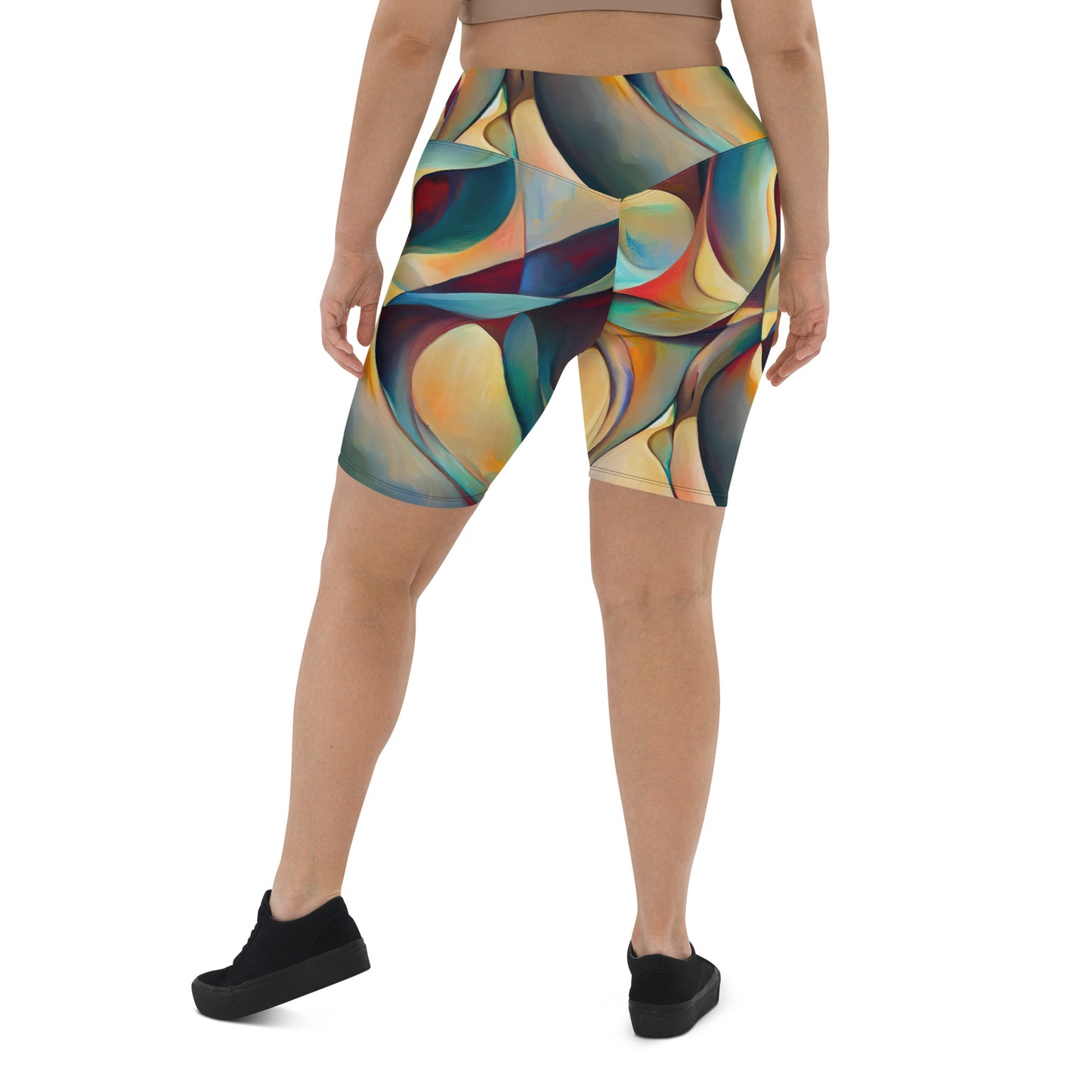 DMV 0243 Abstract Art Biker Shorts