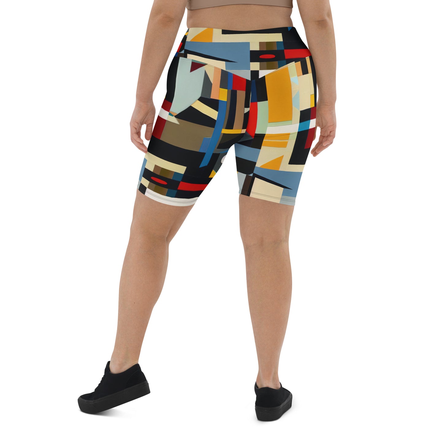 DMV 0023 Abstract Art Biker Shorts