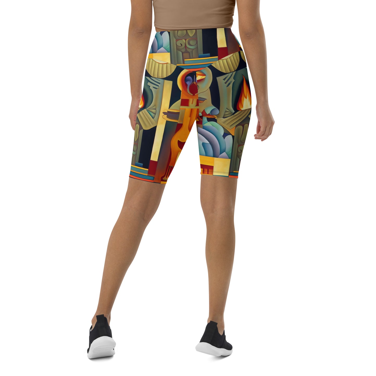 DMV 0237 Retro Art Biker Shorts