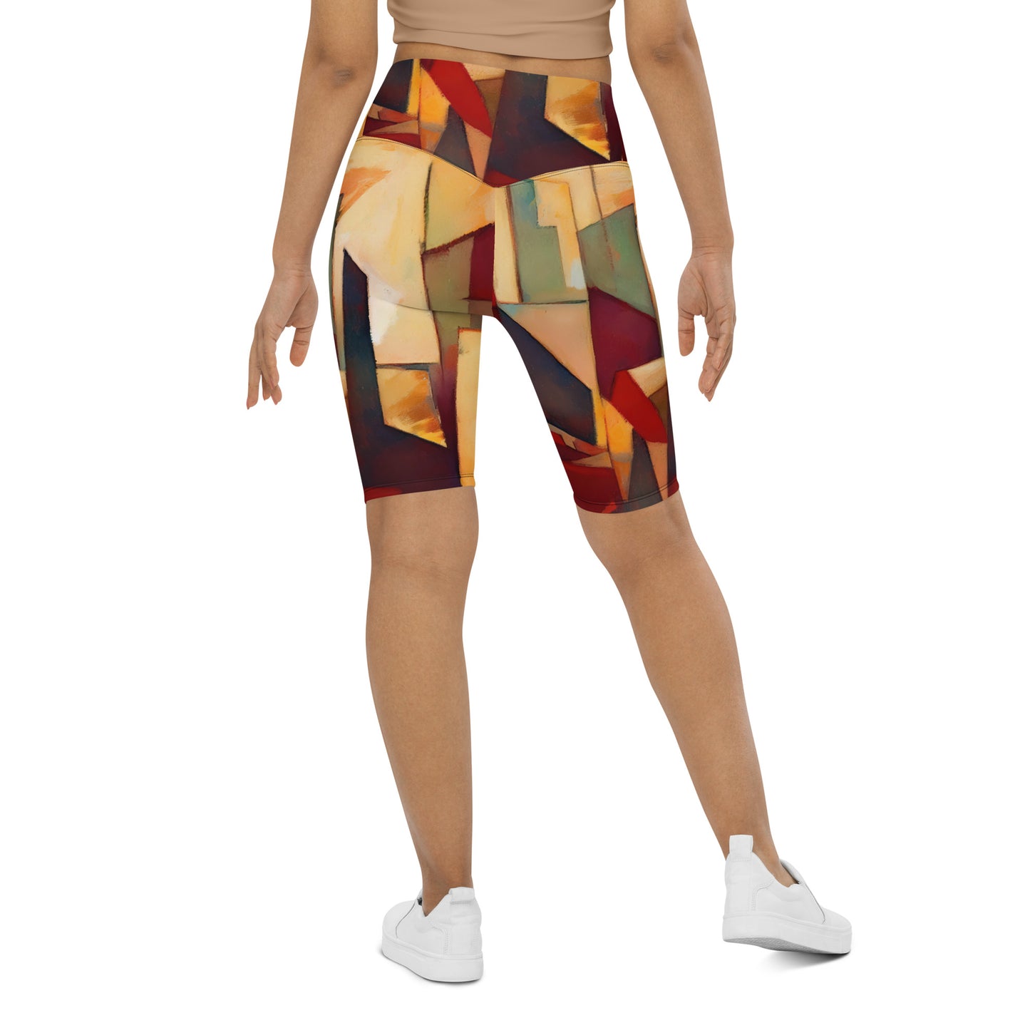 DMV 0251 Abstract Art Biker Shorts