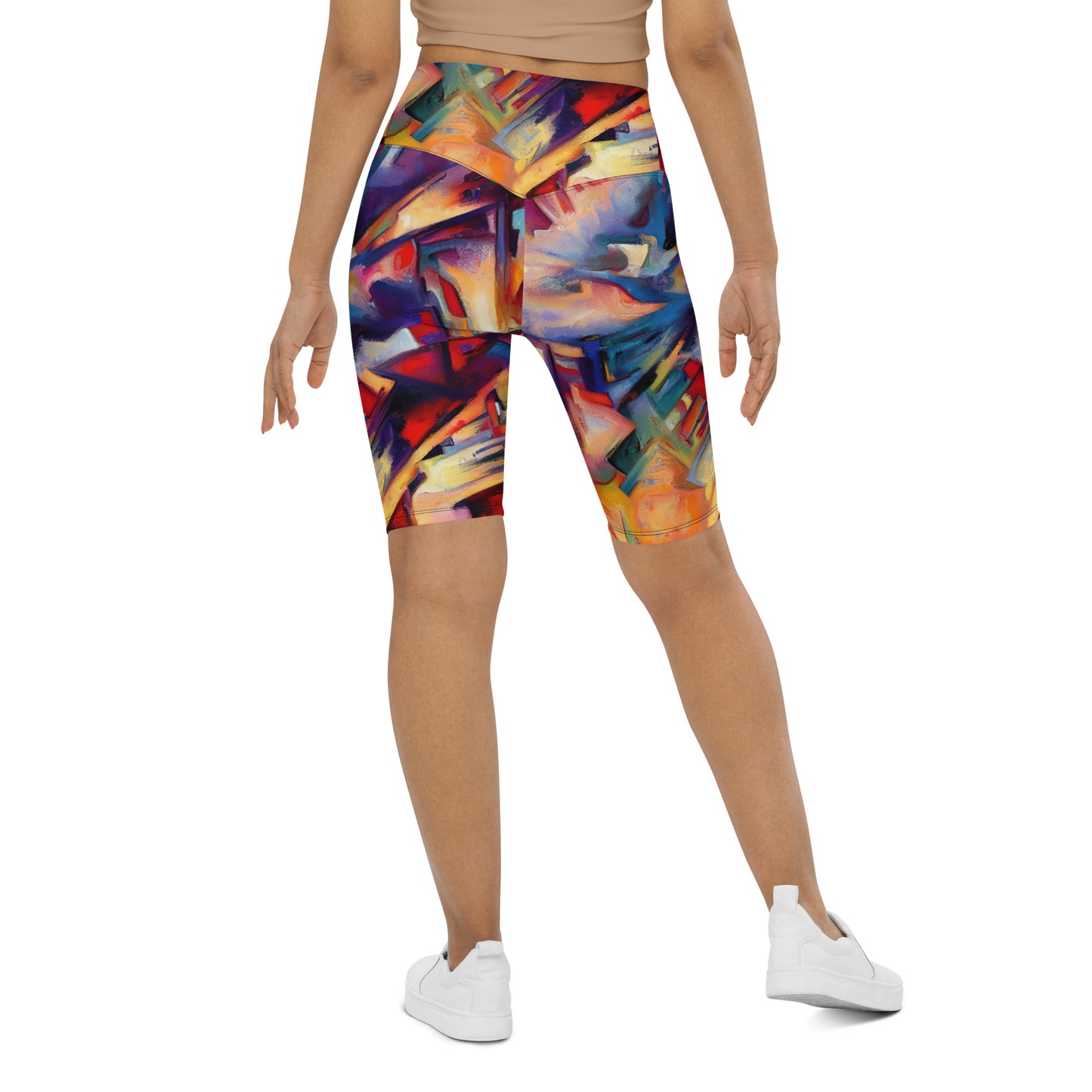 DMV 0308 Abstract Art Biker Shorts