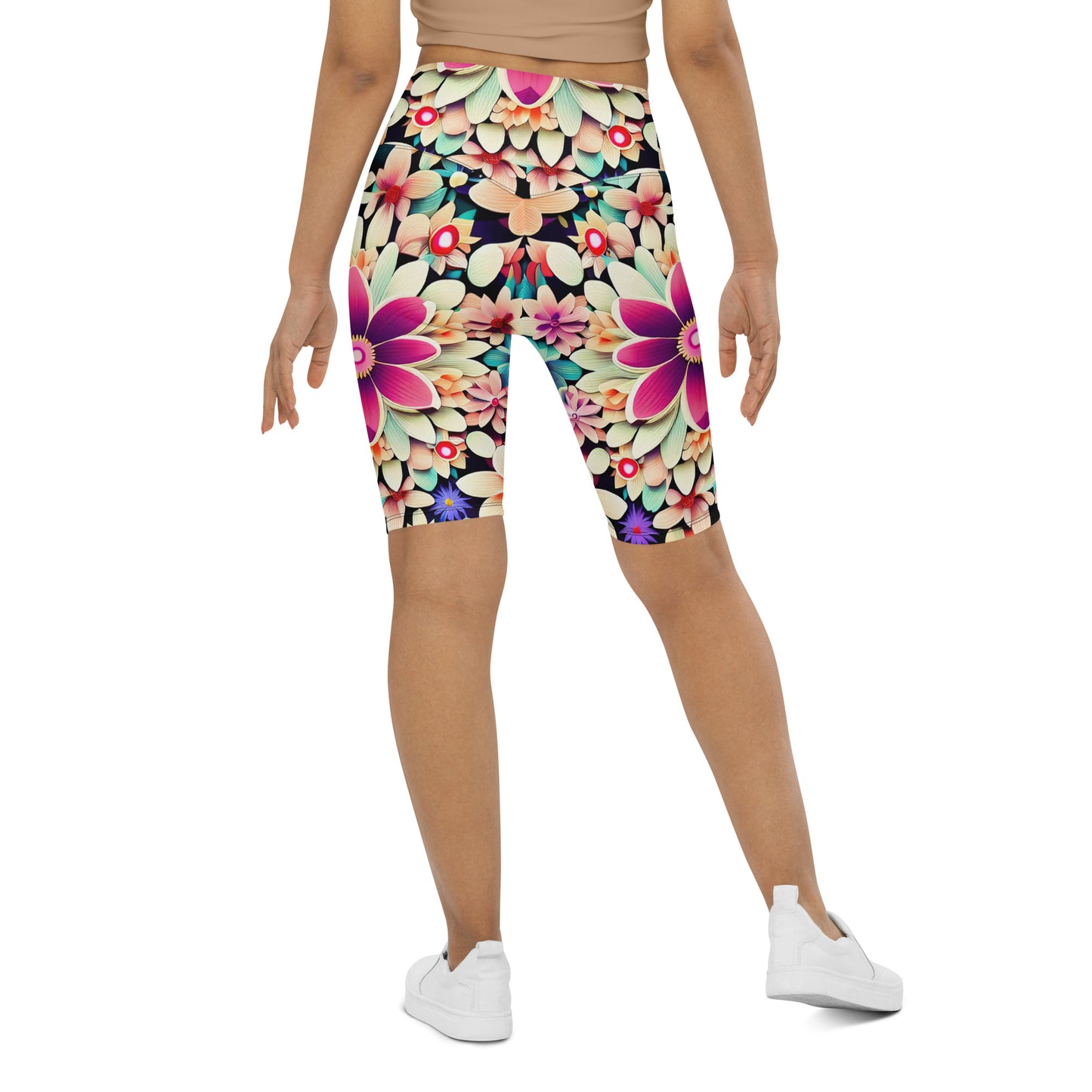 DMV 0307 Floral Biker Shorts