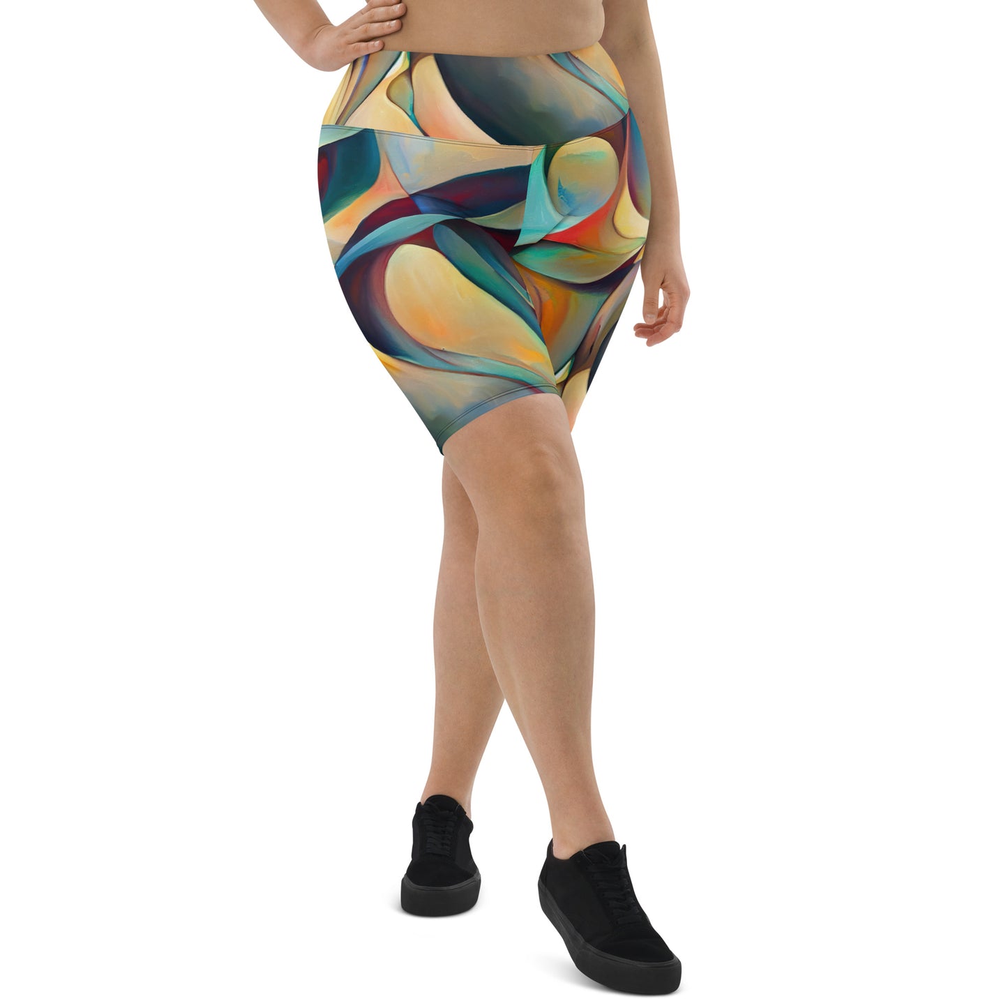 DMV 0243 Abstract Art Biker Shorts