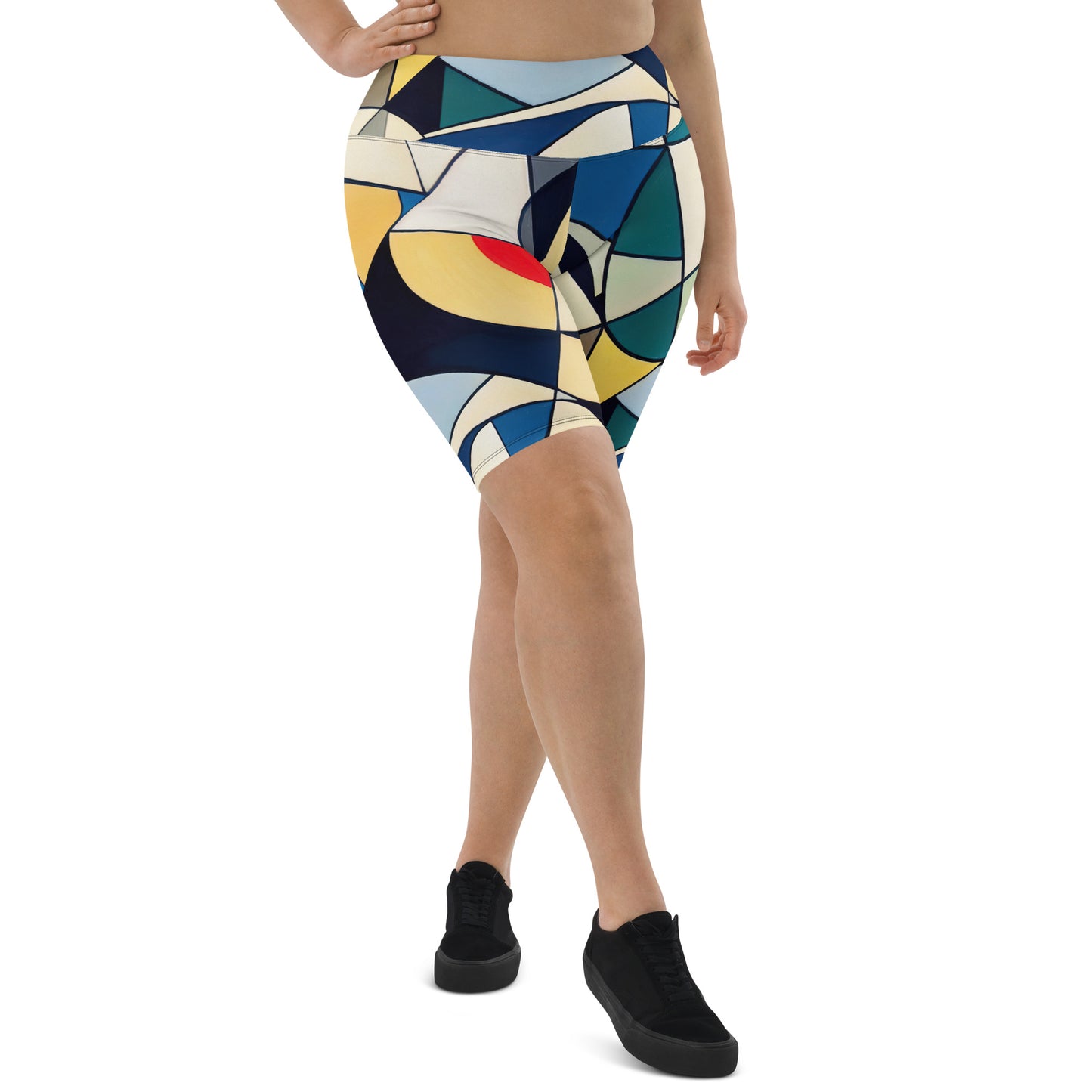 DMV 0227 Abstract Art Biker Shorts