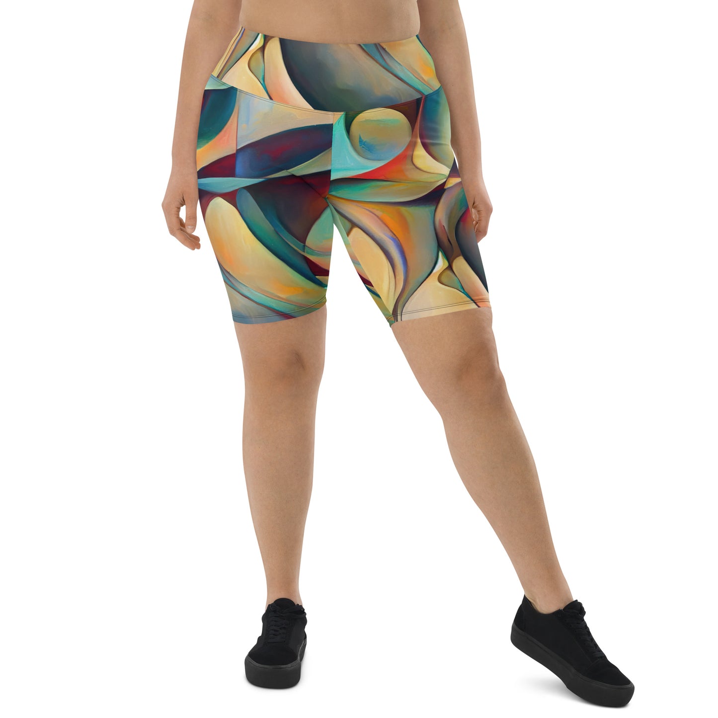 DMV 0243 Abstract Art Biker Shorts