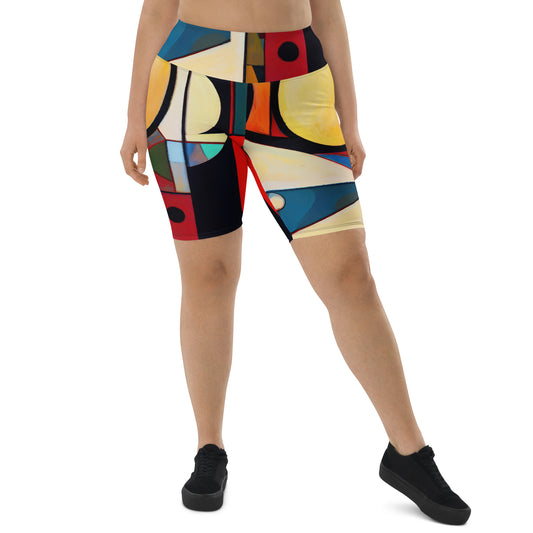 DMV 0209 Abstract Art Biker Shorts