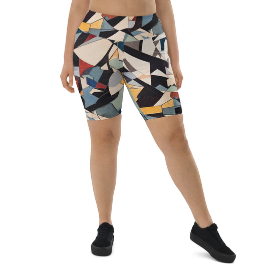 DMV 0047 Abstract Art Biker Shorts