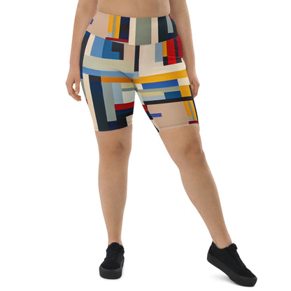 DMV 0072 Abstract Art Biker Shorts