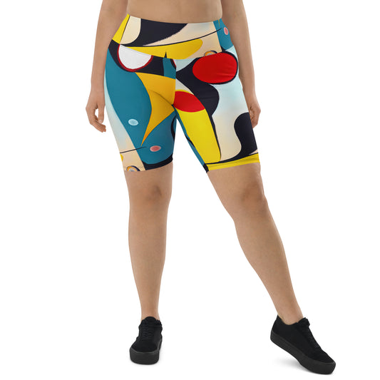 DMV 0037 Retro Art Biker Shorts