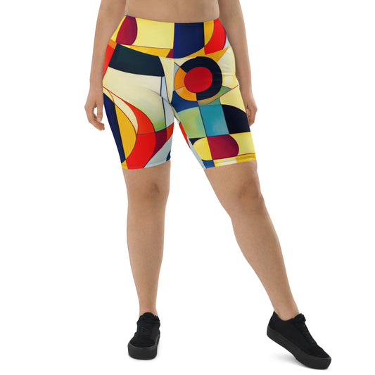 DMV 0024 Abstract Art Biker Shorts