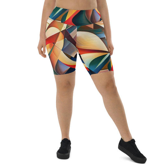 DMV 0015 Abstract Art Biker Shorts