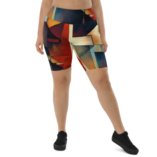 DMV 0053 Abstract Art Biker Shorts