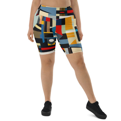 DMV 0023 Abstract Art Biker Shorts