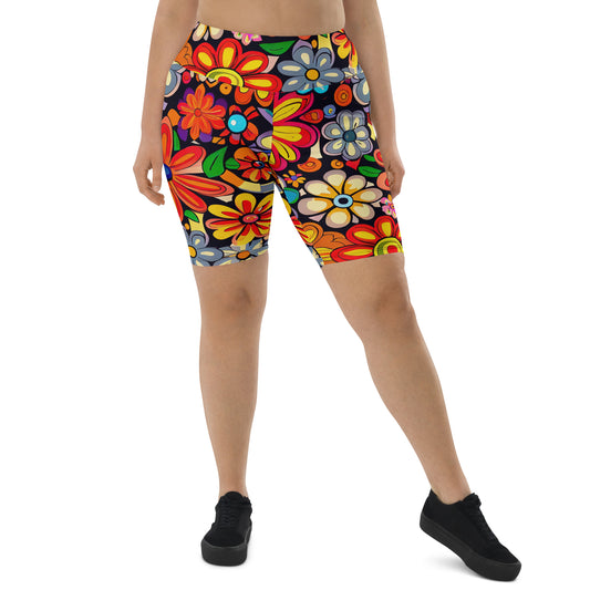 DMV 0018 Floral Biker Shorts