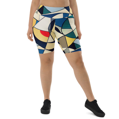 DMV 0227 Abstract Art Biker Shorts