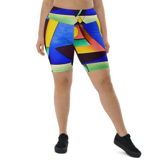 DMV 0255 Retro Art Biker Shorts