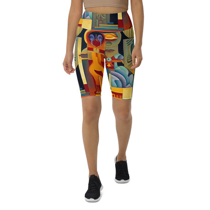 DMV 0237 Retro Art Biker Shorts