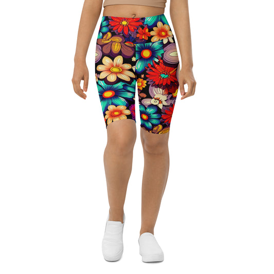 DMV 0197 Floral Biker Shorts