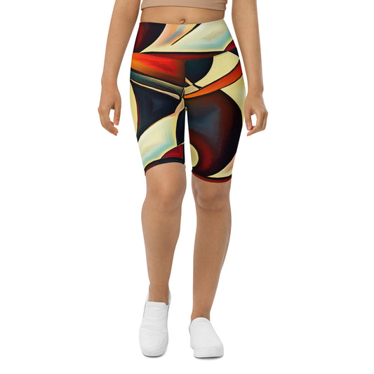 DMV 0181 Abstract Art Biker Shorts