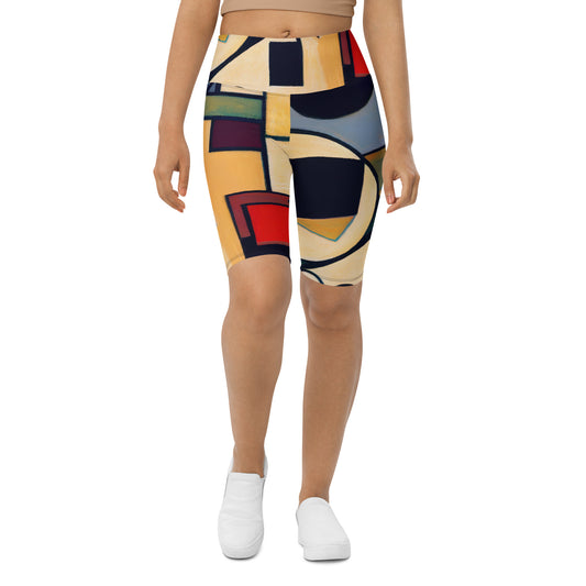 DMV 0168 Abstract Art Biker Shorts