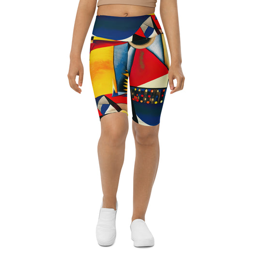 DMV 0187 Retro Art Biker Shorts