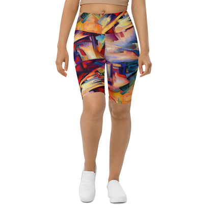 DMV 0308 Abstract Art Biker Shorts