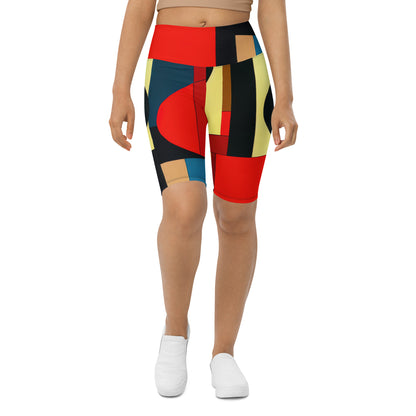 DMV 1351 Abstract Art Biker Shorts