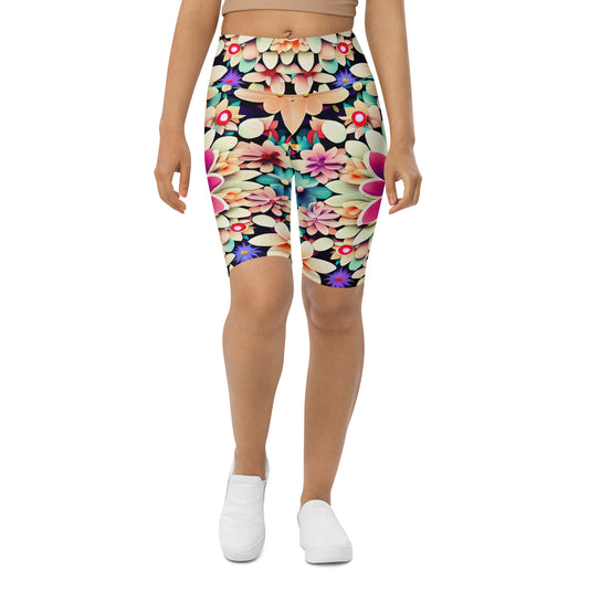 DMV 0307 Floral Biker Shorts