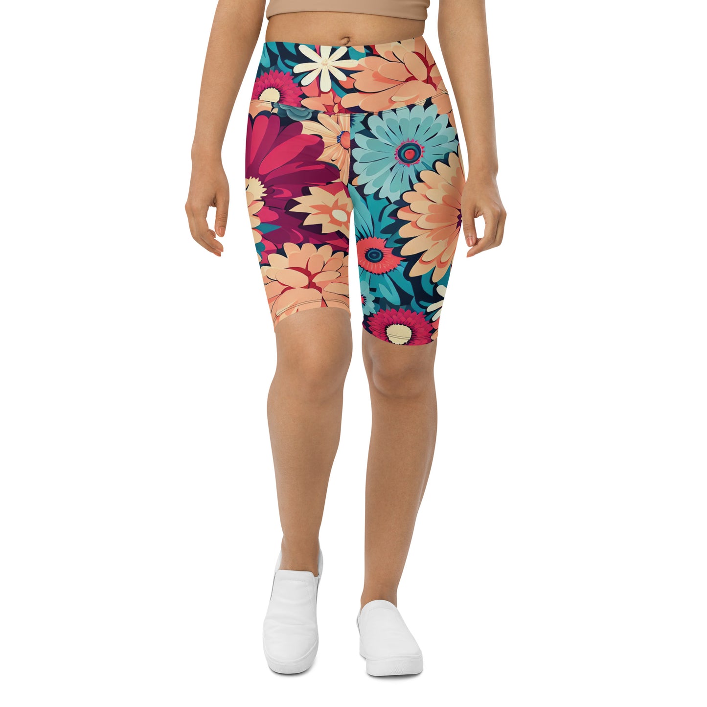 DMV 0293 Floral Biker Shorts