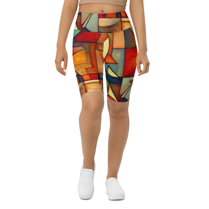 DMV 0298 Retro Art Biker Shorts