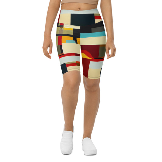 DMV 0182 Abstract Art Biker Shorts