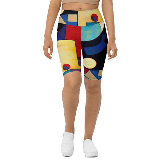 DMV 2113 Abstract Art Biker Shorts