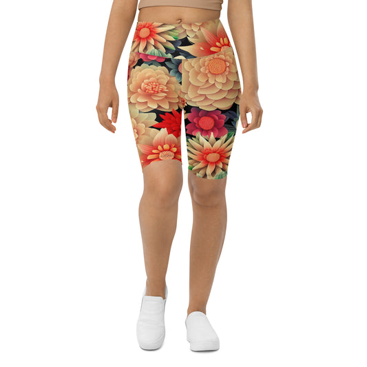 DMV 1723 Floral Biker Shorts