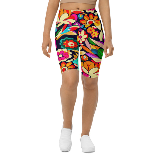 DMV 2056 Floral Biker Shorts