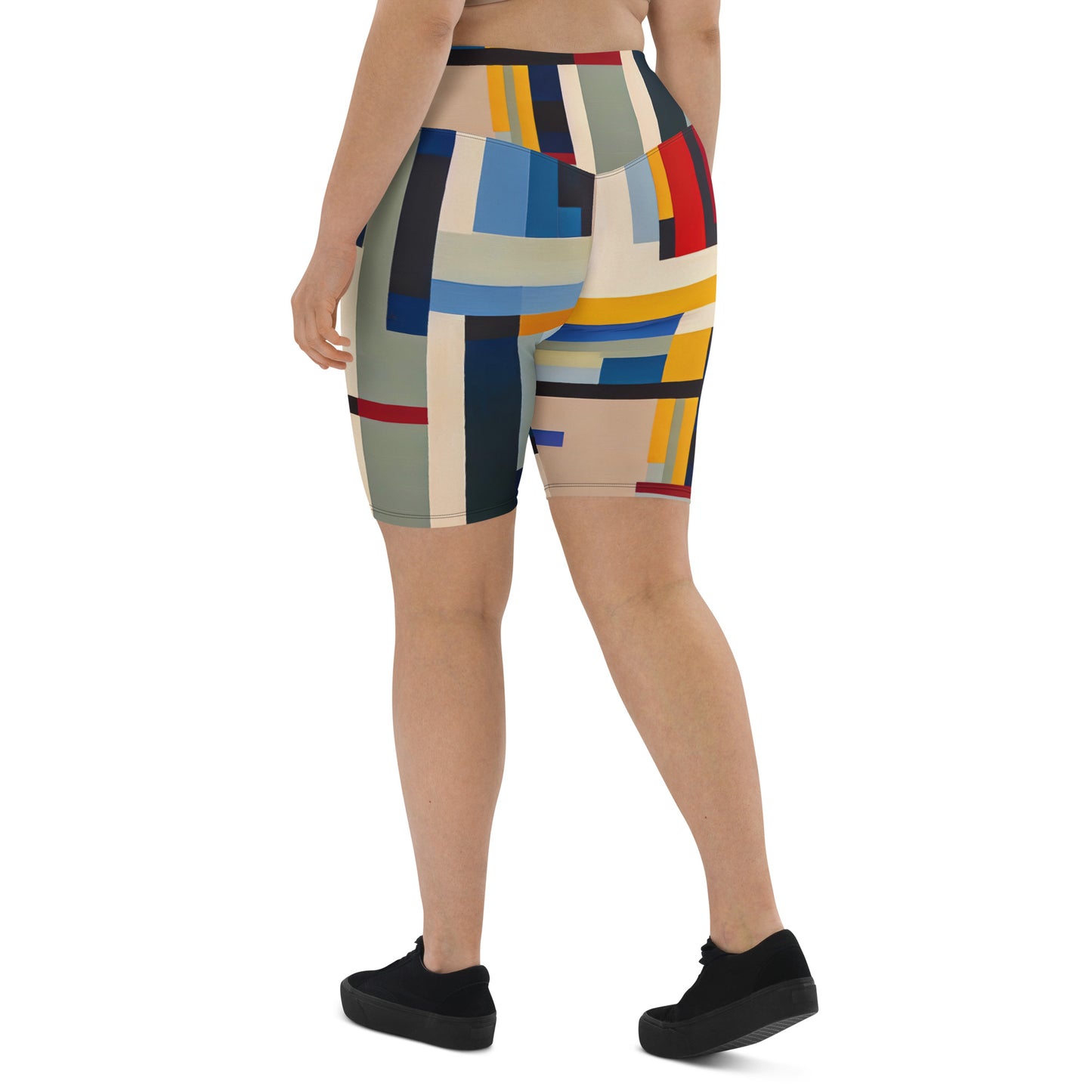 DMV 0072 Abstract Art Biker Shorts