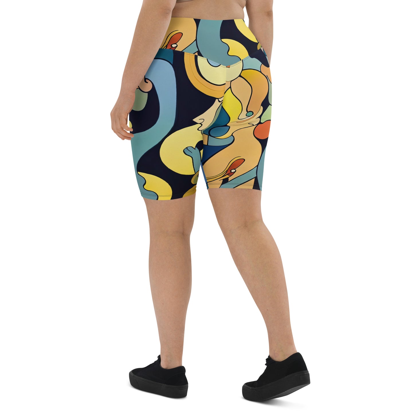 DMV 0242 Retro Art Biker Shorts