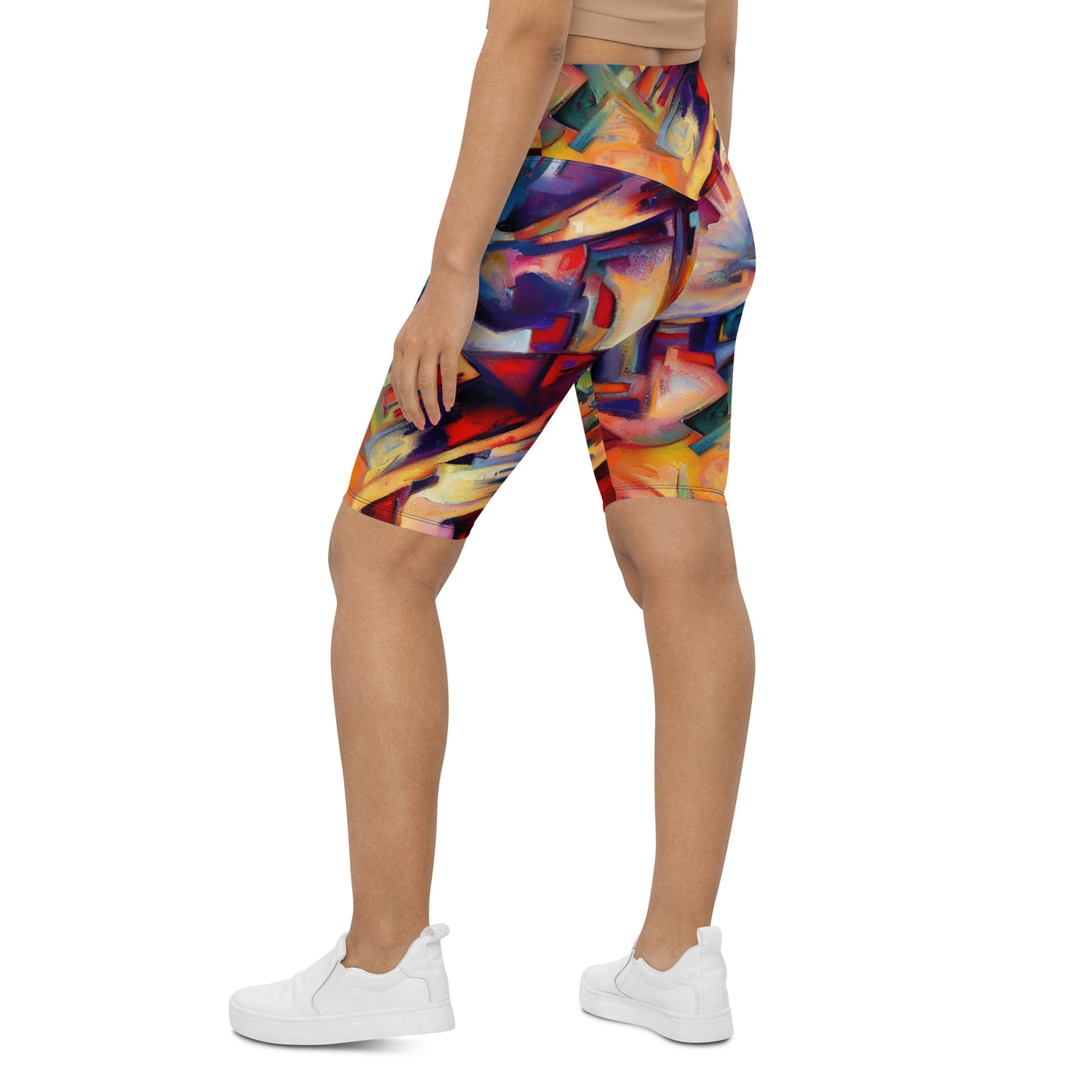 DMV 0308 Abstract Art Biker Shorts