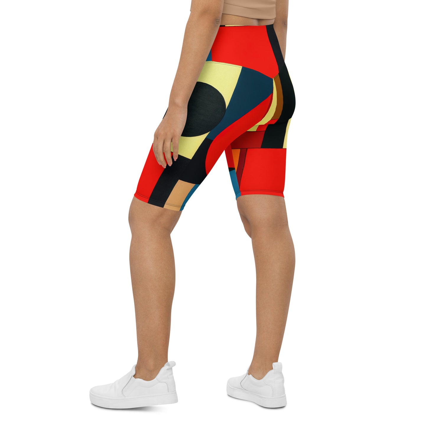 DMV 1351 Abstract Art Biker Shorts