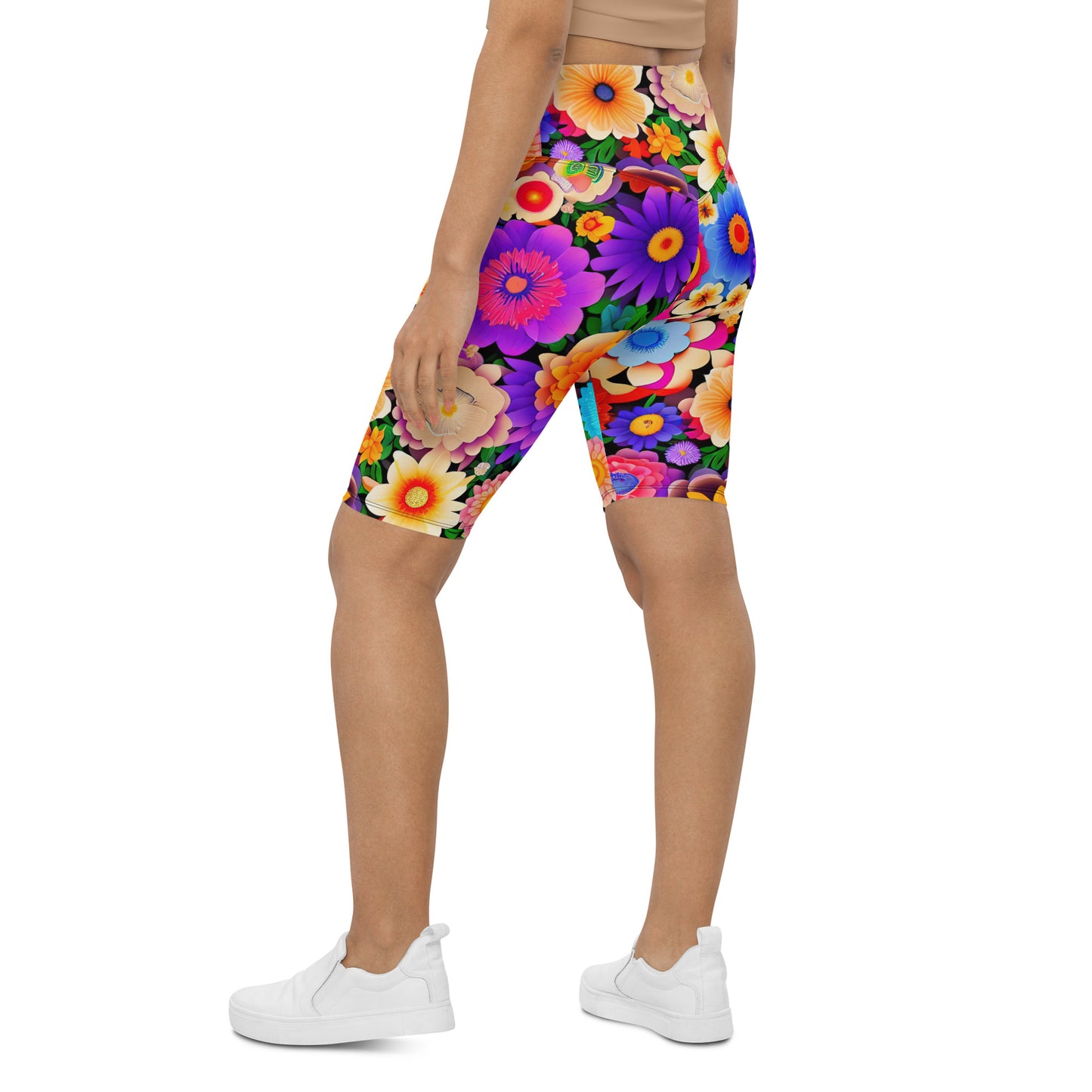 DMV 0309 Floral Biker Shorts