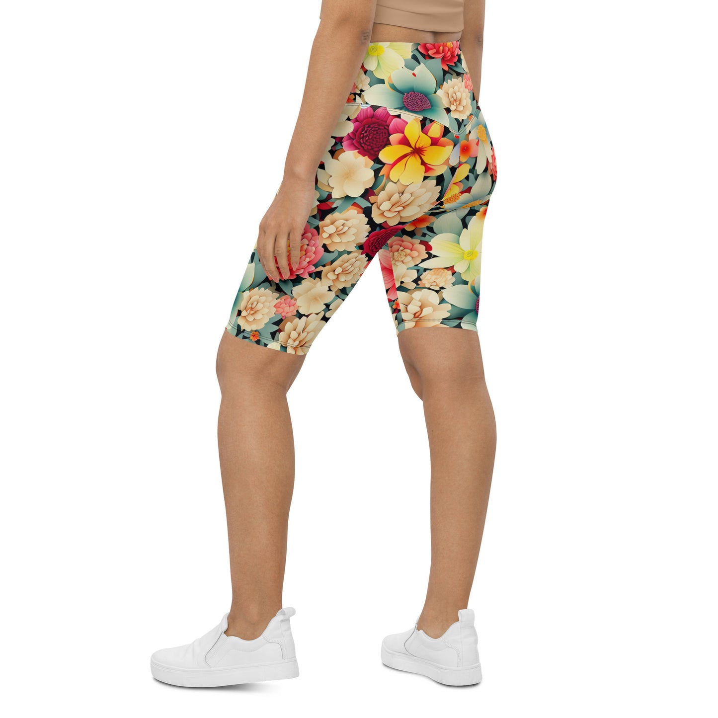 DMV 0260 Floral Biker Shorts