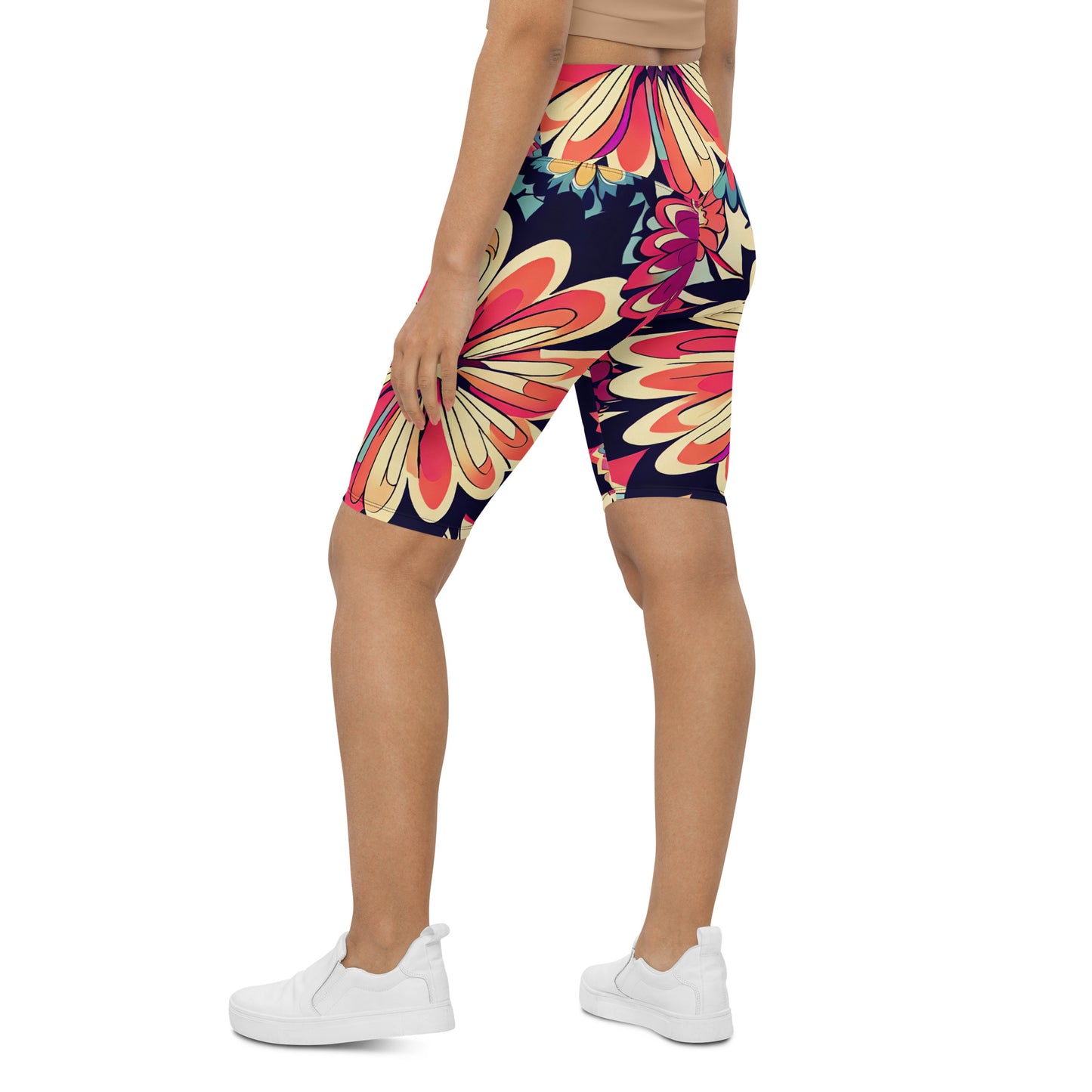 DMV 1525 Floral Biker Shorts