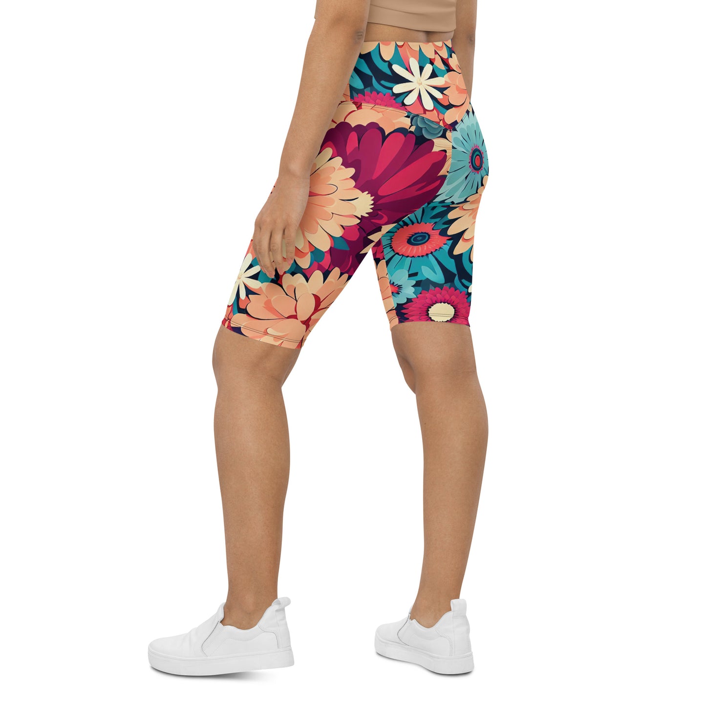 DMV 0293 Floral Biker Shorts