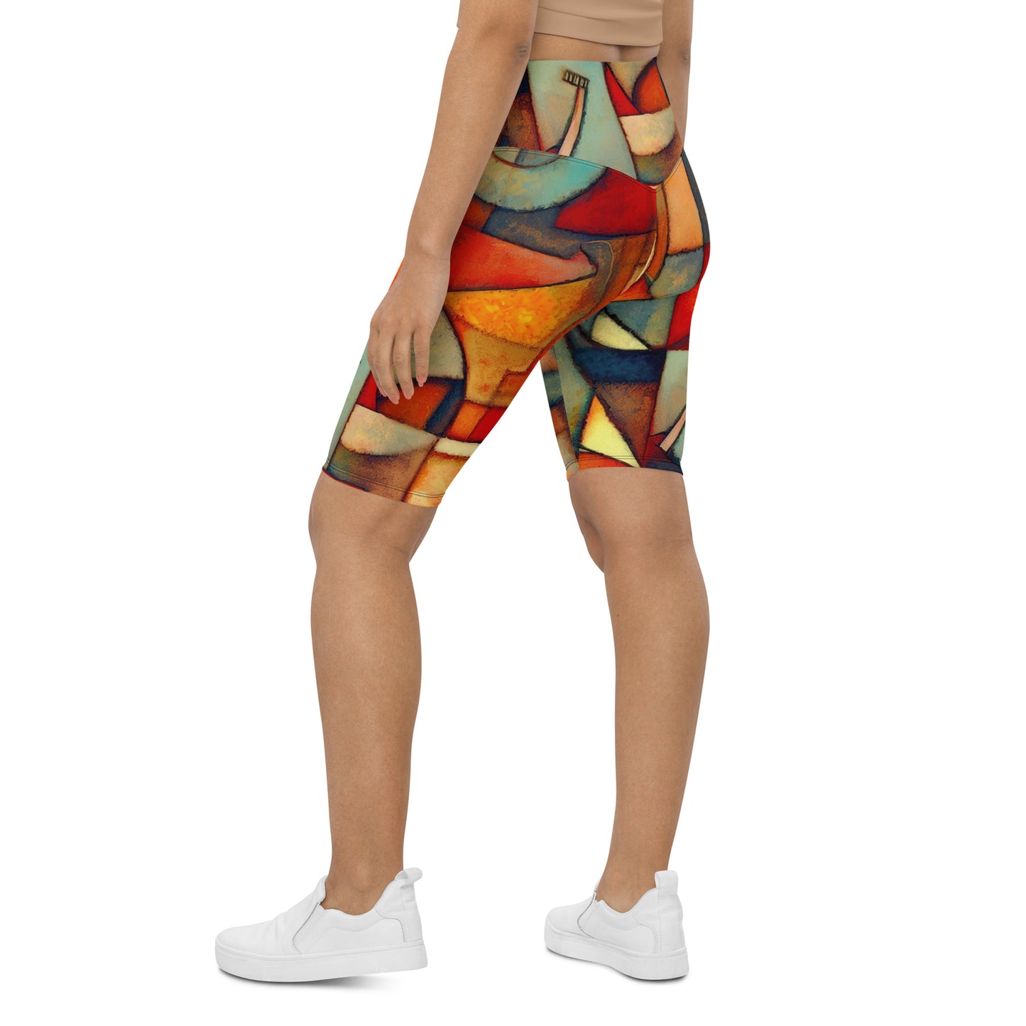 DMV 0298 Retro Art Biker Shorts