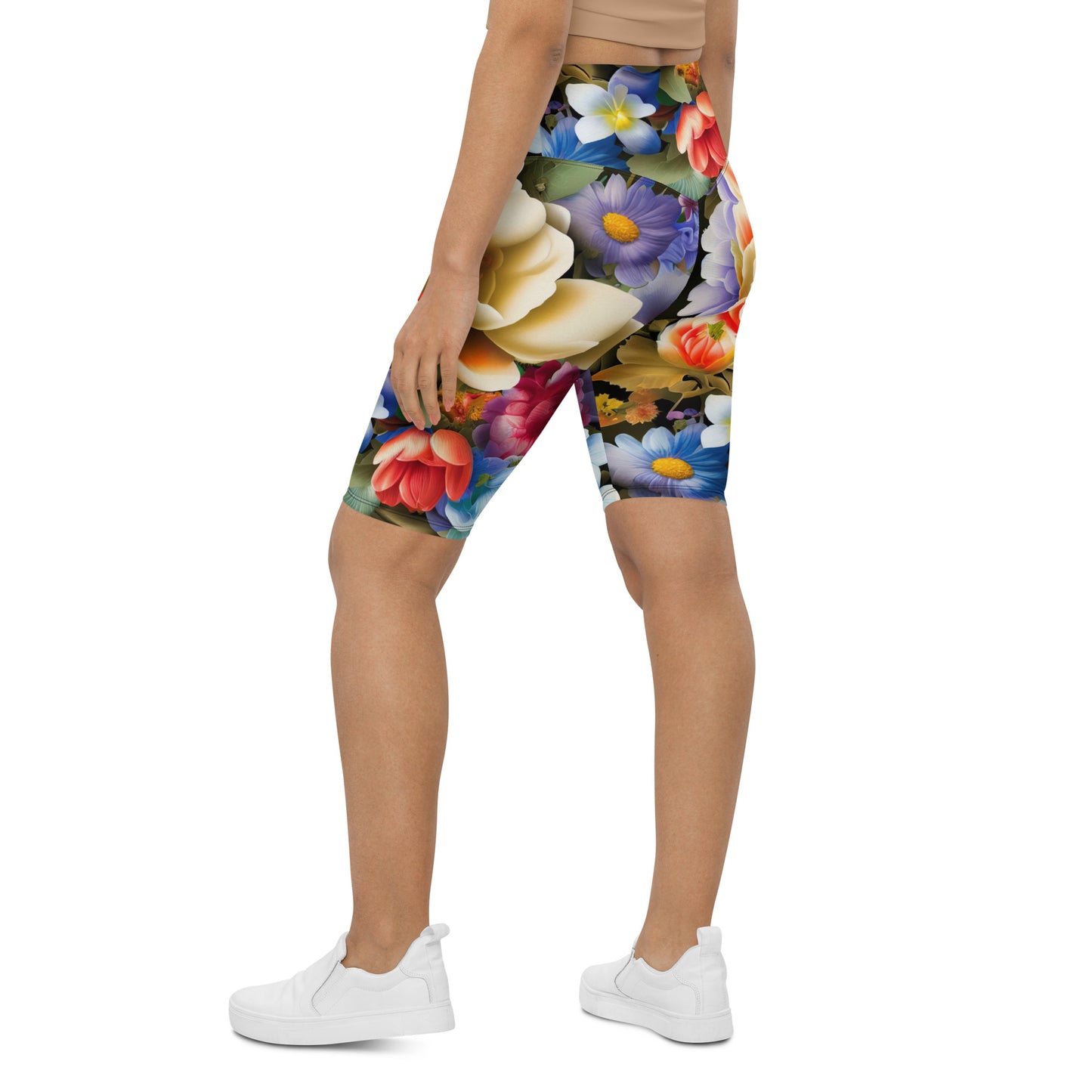 DMV 0268 Floral Biker Shorts