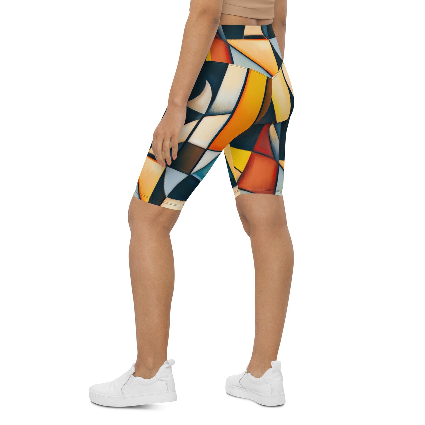 DMV 0433 Abstract Art Biker Shorts