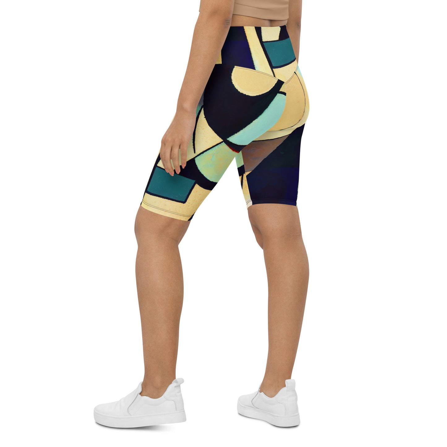 DMV 0776 Abstract Art Biker Shorts