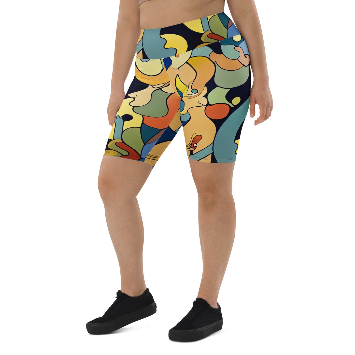 DMV 0242 Retro Art Biker Shorts