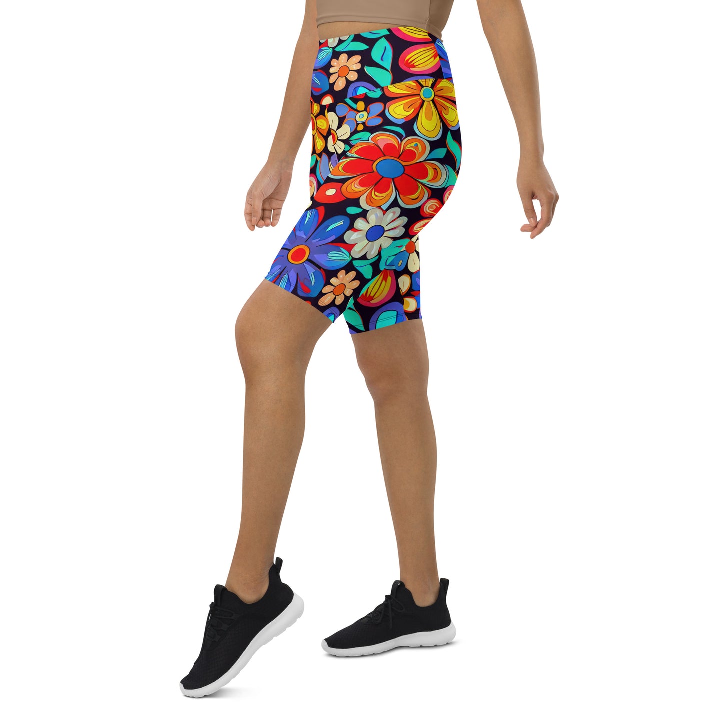 DMV 0257 Floral Biker Shorts