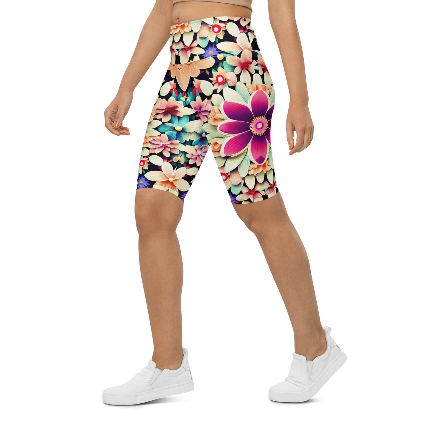 DMV 0307 Floral Biker Shorts