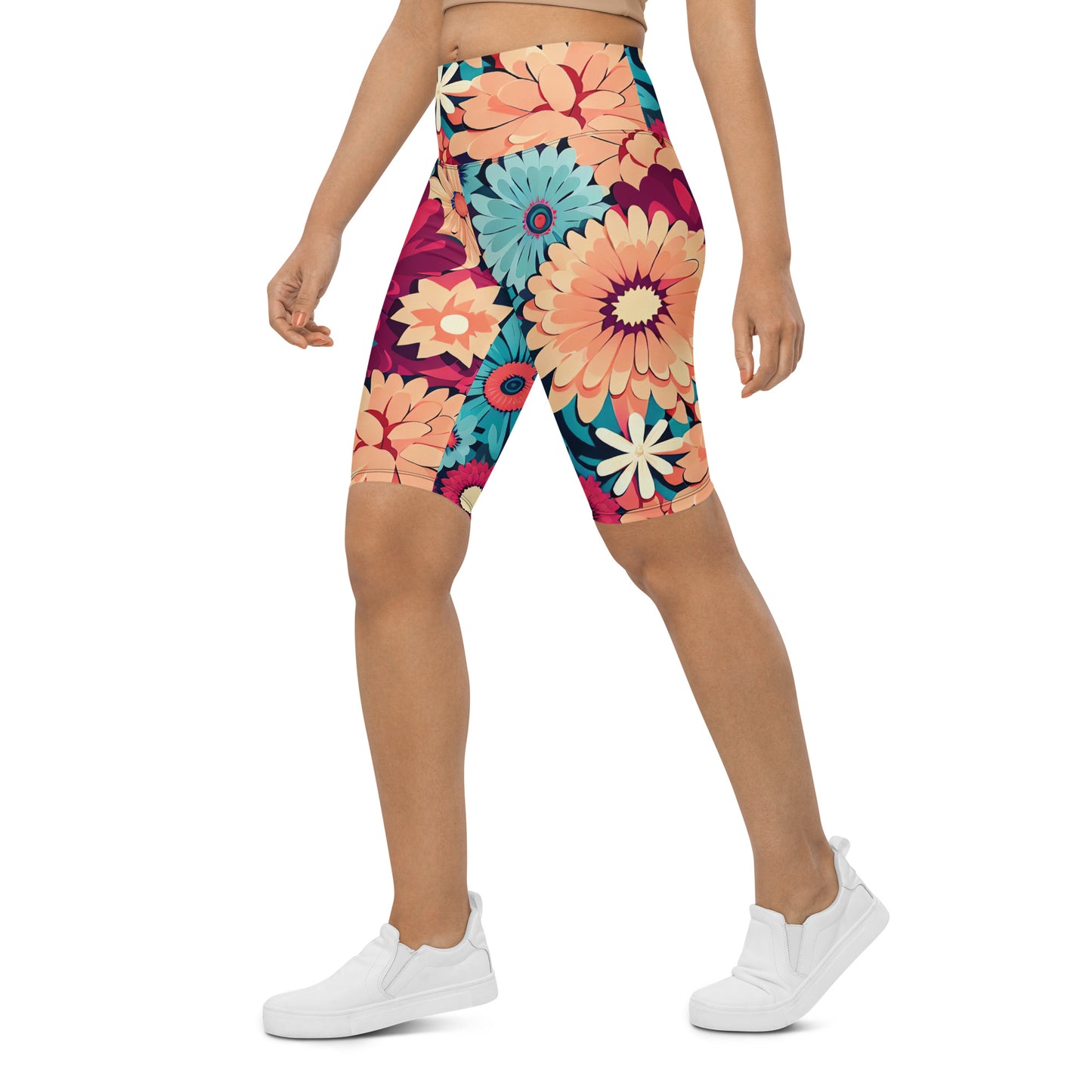 DMV 0293 Floral Biker Shorts